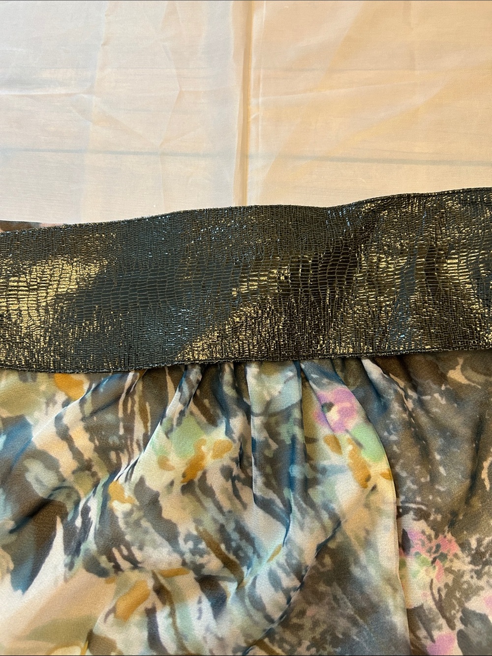 Haute Hippie Floral A-Line Skirt in Olive, Pink & Cream - Picture 8 of 13